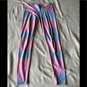 Pink teeki leggings. Moon cycles detail on back.